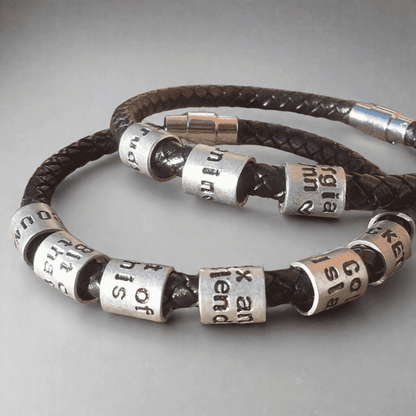 Black Leather Braided Bracelet