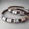 Black Leather Braided Bracelet Personalised Mothers Day Gifts For Mum