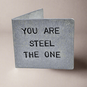 Steel The One Metal Hand Stamped 11th Wedding Anniversary Card 11 Years