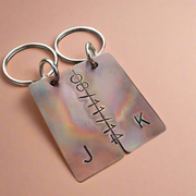 Personalised 8th Wedding Bronze Anniversary Gifts For Him Her Husband Wife Keychain Keyring Matching Set