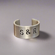 Personalised Ring Pewter Jewellery Girlfriend Boyfriend Unisex Anniversary Gift
