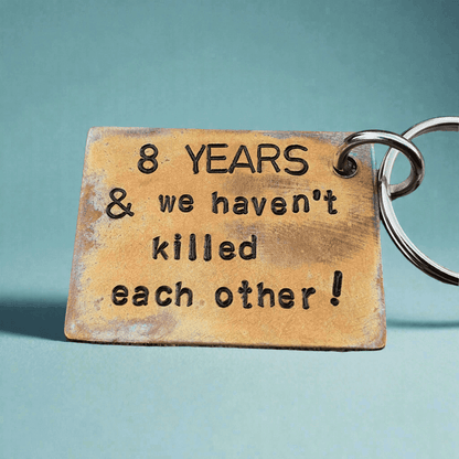 8th Anniversary Gifts 8 Years Keychain Keyring