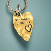 21 Years And Counting 21st Wedding Anniversary Keychain Husband Wife Brass Anniversary Gift