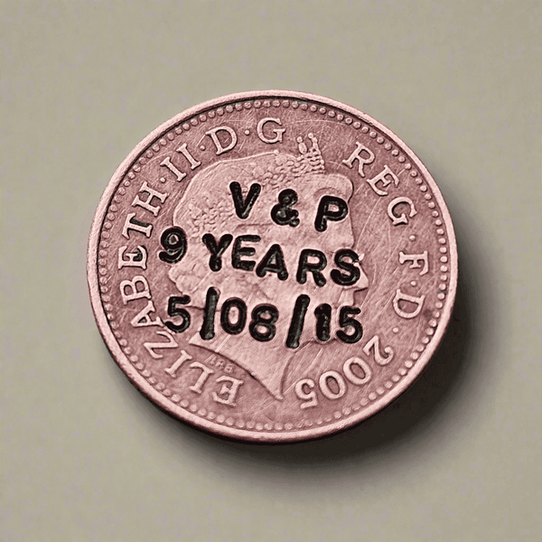 Lucky Penny Personalised Copper 9th Wedding Anniversary Gifts Husband Wife 9 Years Stamped