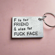 F Is For Friend Keyring Funny Christmas Gift Personalised Keychain Mate BFF