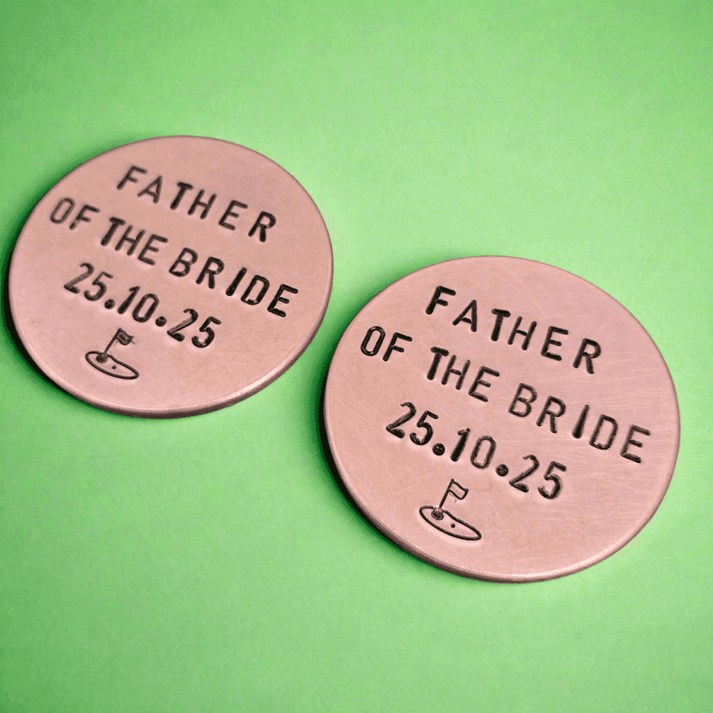 Father Of The Bride Gift Personalised Copper Golf Ball Marker Gifts Dad Wedding Day