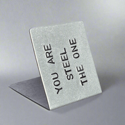 Steel The One Metal Hand Stamped 11th Wedding Anniversary Card