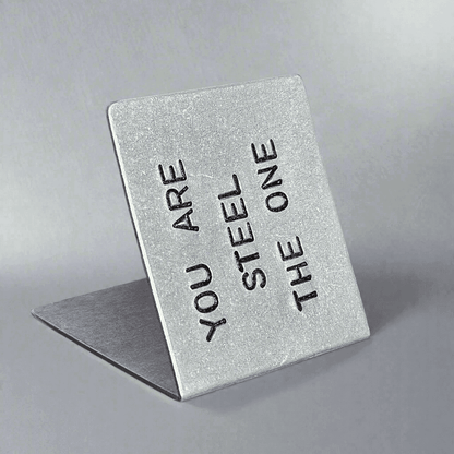 Steel The One Metal Hand Stamped 11th Wedding Anniversary Card