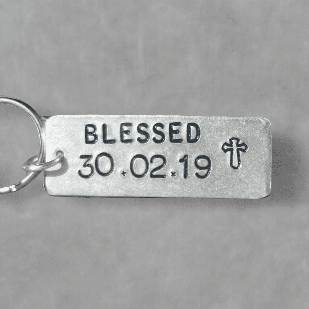 Blessed Personalised Baptism Gifts for Adults Keychain Christening