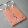 Set Of Personalised Copper 7th Wedding Anniversary Gifts For Him Her Husband Wife Keychain Keyrings