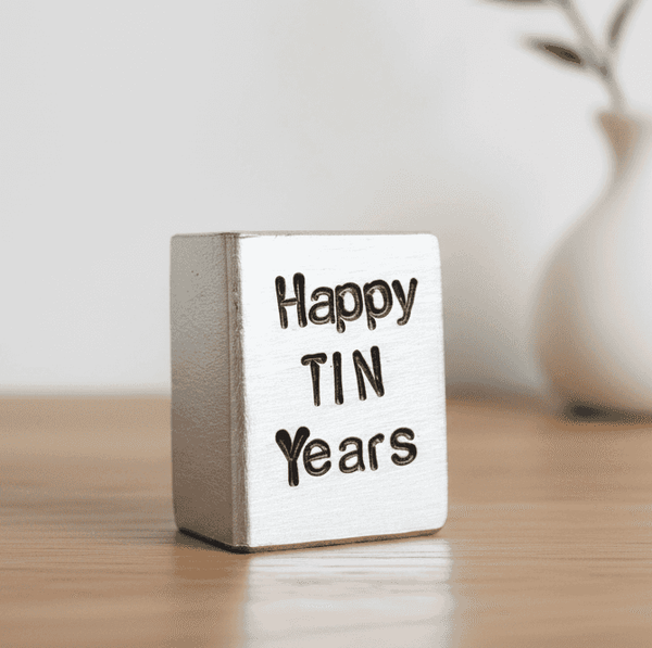 Happy Tin Years Personalised Miniature 10th Wedding Anniversary Card