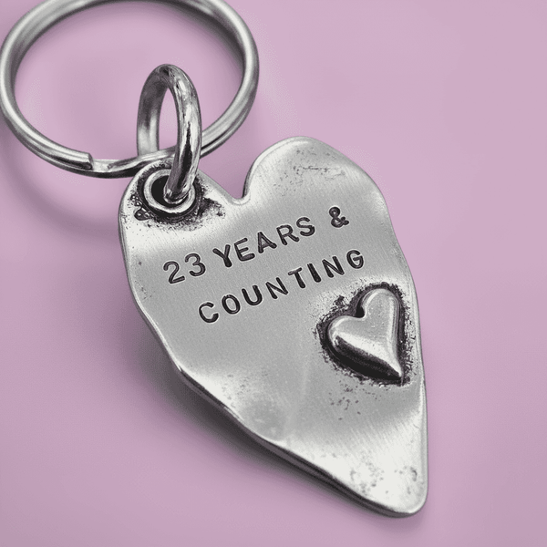 23rd Anniversary Years And Counting 23rd Wedding Anniversary Keychain Husband Wife Anniversary Gift