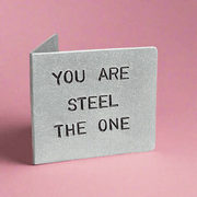 Steel The One Metal Hand Stamped 11th Wedding Anniversary Card 11 Years