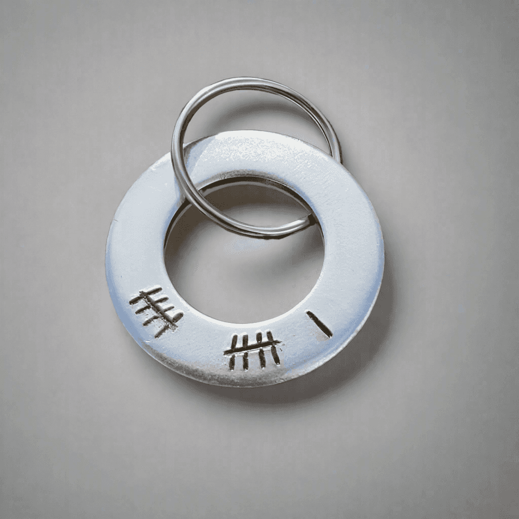 Tally Mark 11 Years Steel 11th Anniversary Gifts Personalised Keychain