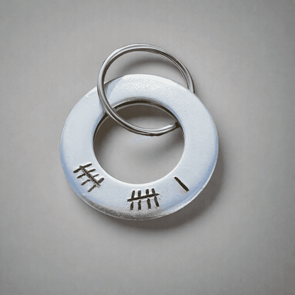 Tally Mark 11 Years Steel 11th Anniversary Gifts Personalised Keychain