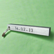 Special Day PERSONALISED DATE Silver BAR Keyring Keepsake Gifts Anniversary Memorial Keychain Baptism Birth