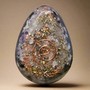 Wall Hanging Orgonite Egg Ovo Shield 5g Cloudbuster EMF Amethyst Selenite Shungite