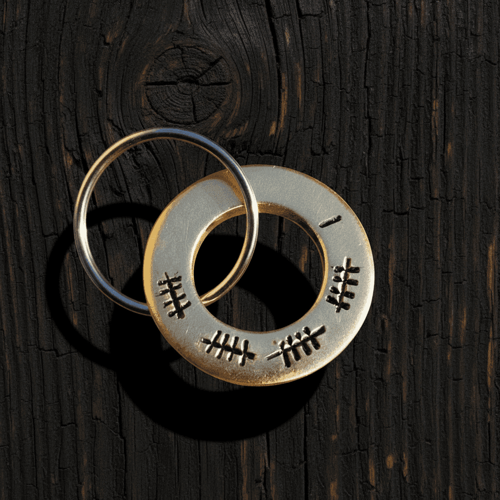 21st Wedding Anniversary Tally Mark 21 Keyring Gifts Brass Keychain