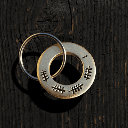 21st Wedding Anniversary Tally Mark 21 Keyring Gifts Brass Keychain