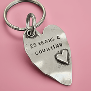 25 Years And Counting 25th Wedding Anniversary Keychain Husband Wife Anniversary Gift
