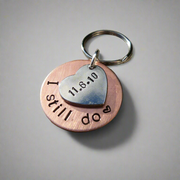 Cute I Still Do Hand Stamped Keyring Husband Wife Gifts For Men Her 8th Bronze Wedding Anniversary Keychain