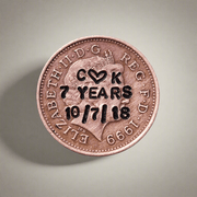Lucky Penny Personalised 7 Years Copper Wedding Anniversary Gifts Husband Wife 7th Stamped