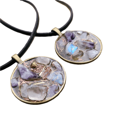 Amethyst Moonstone Orgonite Necklace