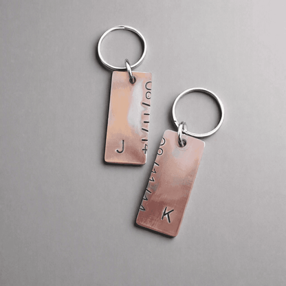 Bronze Anniversary Gift Husband Wife Keychain Keyring Set PersonalisedBronze Keychain