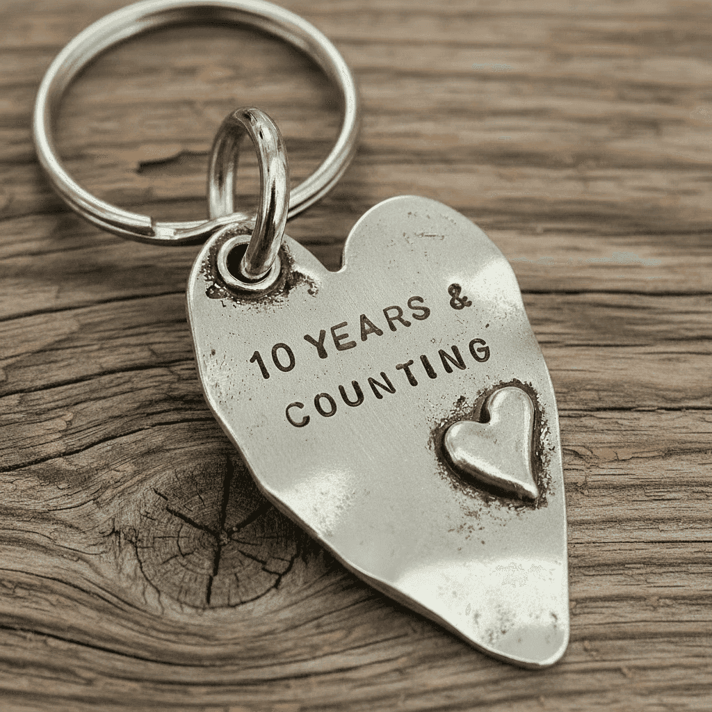 10 Years And Counting 10th Wedding Anniversary 10th Anniversary giftGifts For Him Her Keychain Husband