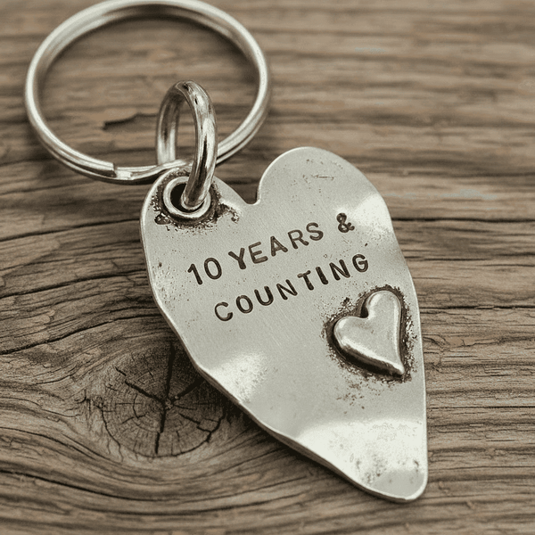 10 Years And Counting 10th Wedding Anniversary 10th Anniversary giftGifts For Him Her Keychain Husband