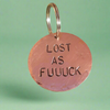 Lost As Fuck Funny Copper Dog Tag Personalised Pets ID Disc Charm NAME Number