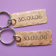 Copper Keychains Personalised Anniversary Gifts COPPER Engagement Set Of 2