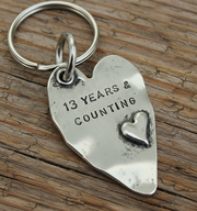 13 Years And Counting Heart Keyring 13th Anniversary Gifts Husband Wife Keychain