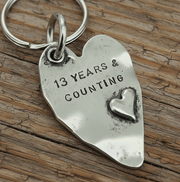 13 Years And Counting Heart Keyring 13th Anniversary Gifts Husband Wife Keychain