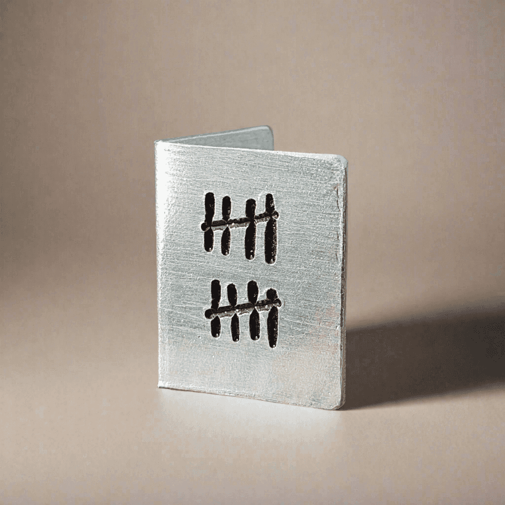 Tally Mark 10 Years Personalised Miniature 10th Anniversary Card