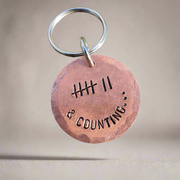 Tally Mark Of 7 Years And Counting 7th Anniversary Gifts For Men Him Her Copper Personalised Gift Husband Wife Keychain Keyring