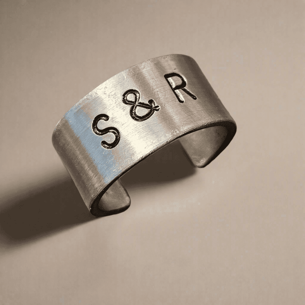 Personalised Ring Pewter Jewellery Girlfriend Boyfriend Unisex Anniversary Gift