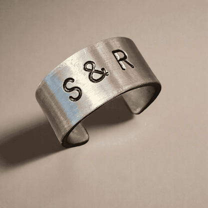 Personalised Ring Pewter Jewellery Girlfriend Boyfriend Unisex Anniversary Gift