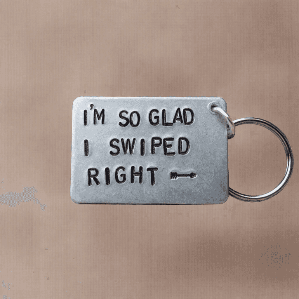 I'm So Glad I Swiped Right Funny Gifts Keychain