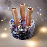 Midnight Mini Cloudbuster 3 Pipe Orgonite Lapis Lazuli Amethyst Moonstone Chemtrails 5g EMF Orgone