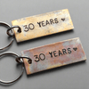 30th Anniversary Gift Pair Of Keychains Keyring 30 Years Husband Wife Bronze