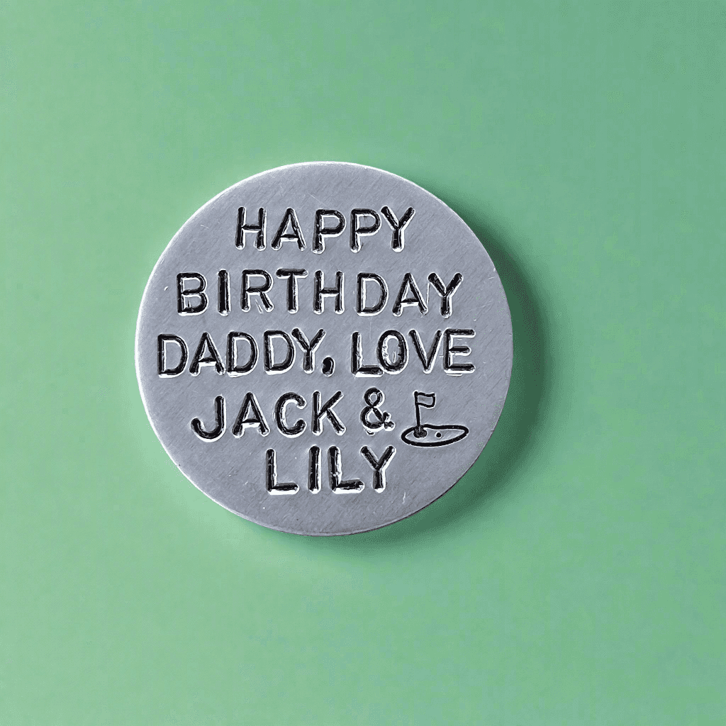 PERSONALISED Golf Ball Marker Birthday GIFTS For Dad Grandad Husband Boyfriend Daddy