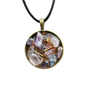 Amethyst Moonstone Orgonite Necklace Orgone Gemstone Rose Quartz Pendant Choker