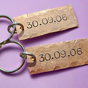 Copper Keychains Personalised Anniversary Gifts COPPER Engagement Set Of 2