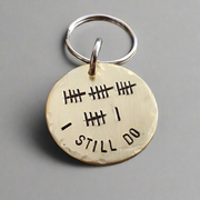 Tally Mark 21 Years I Still Do Keyring Husband Wife Gifts 21st Anniversary Brass Keychain