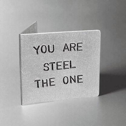 Steel The One Metal Hand Stamped 11th Wedding Anniversary Card