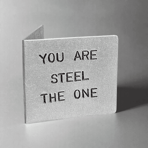 Steel The One Metal Hand Stamped 11th Wedding Anniversary Card