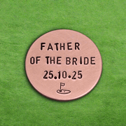 Father Of The Bride Personalised Copper Golf Ball Marker Gifts Dad Wedding Day