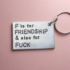 F Is For Friendship Keyring Funny Christmas Gift Personalised Keychain Mate Friend