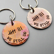 Tally Mark Of 8 Years 8th We Still Do Keyring Set Bronze Wedding Anniversary Gifts Personalised Keychain